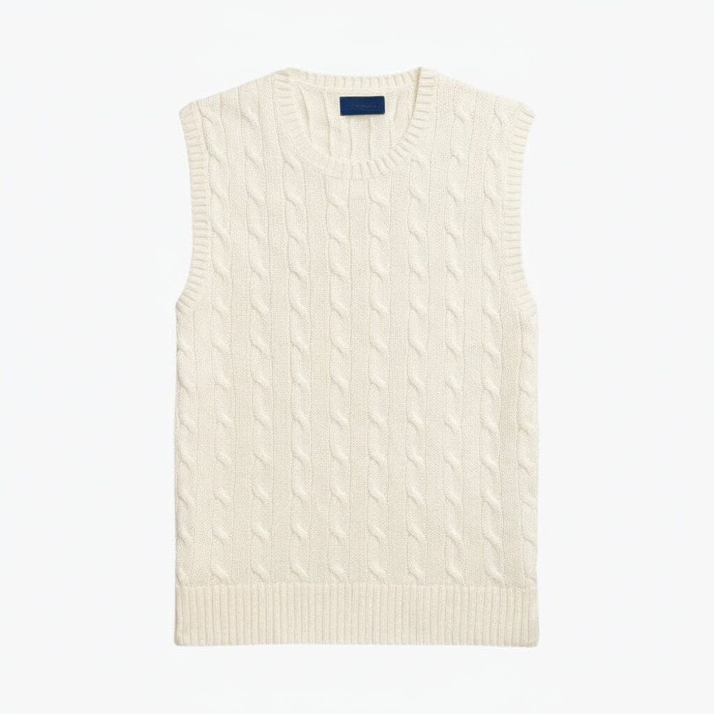 Cable-Knit Cotton Sweater Vest