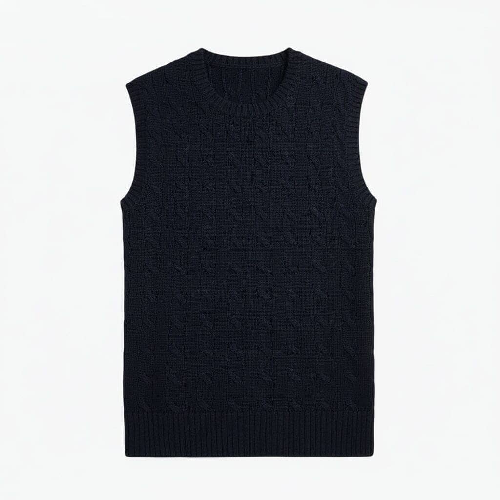 Cable-Knit Cotton Sweater Vest