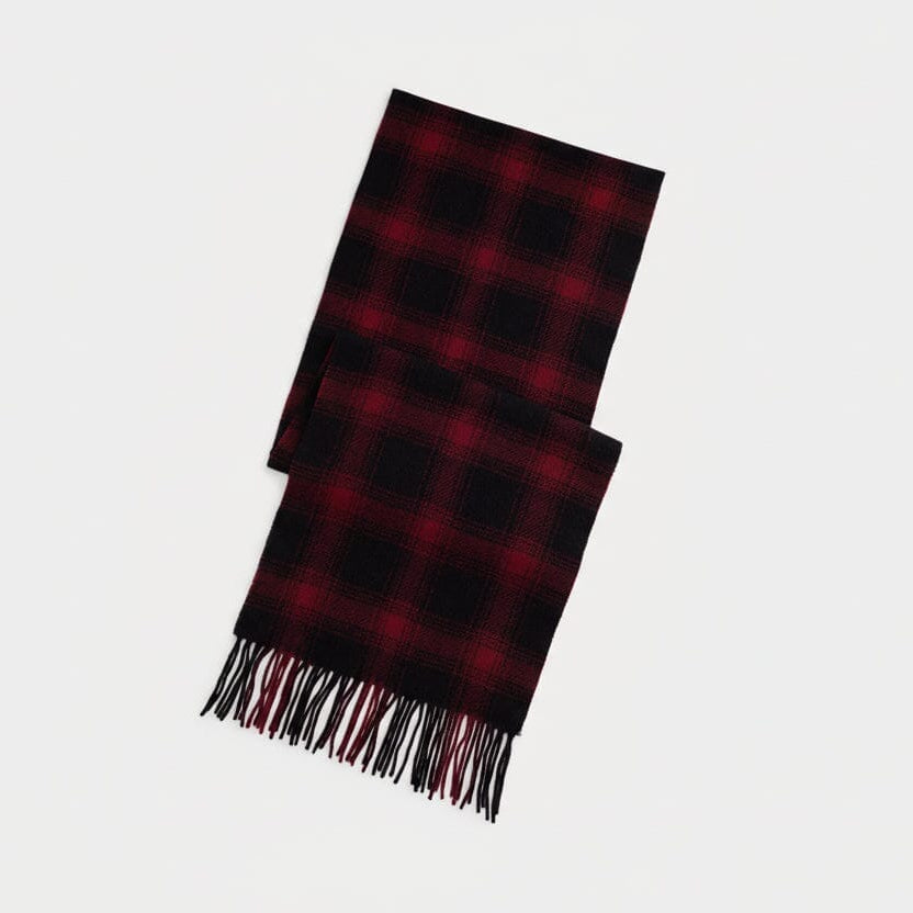 Polo Bear Plaid Wool Scarf