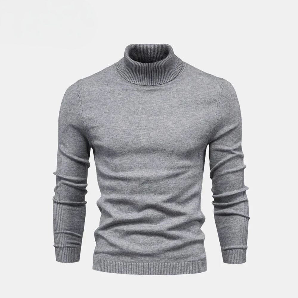 Turtleneck Cable-Knit Wool Knit Sweater