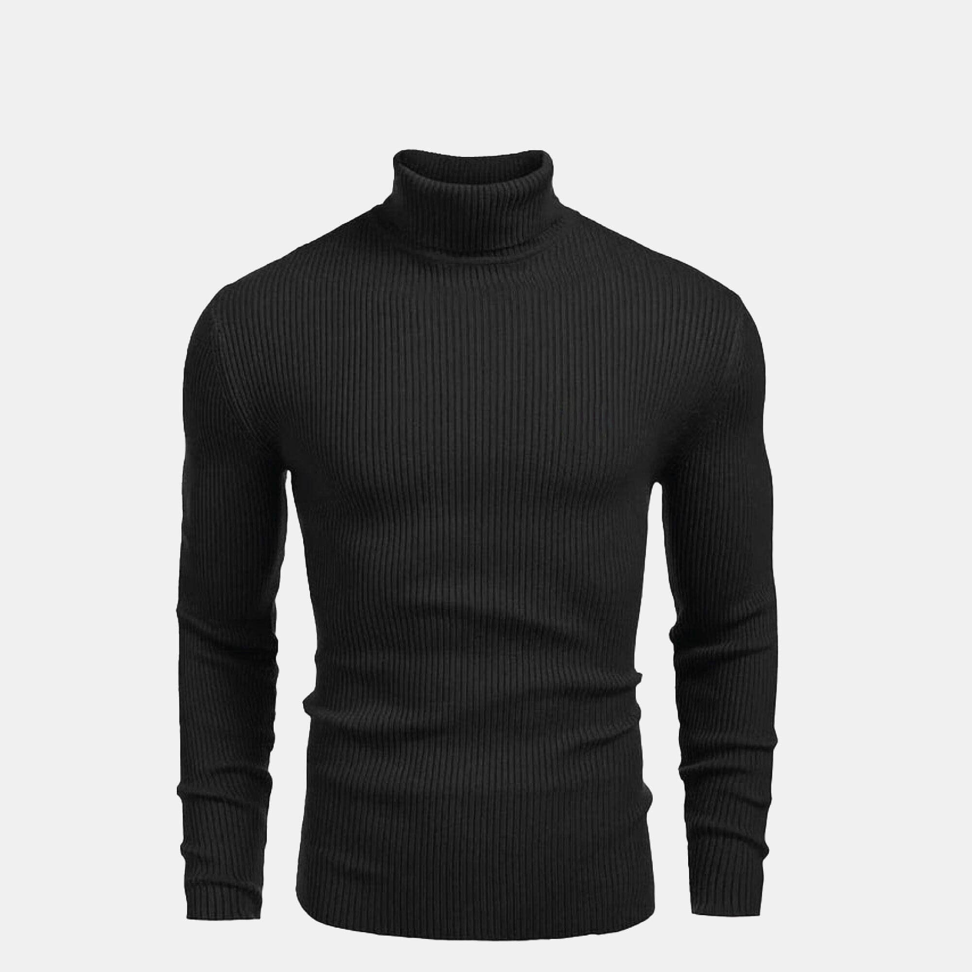 Turtleneck Cable-Knit Wool Sweater